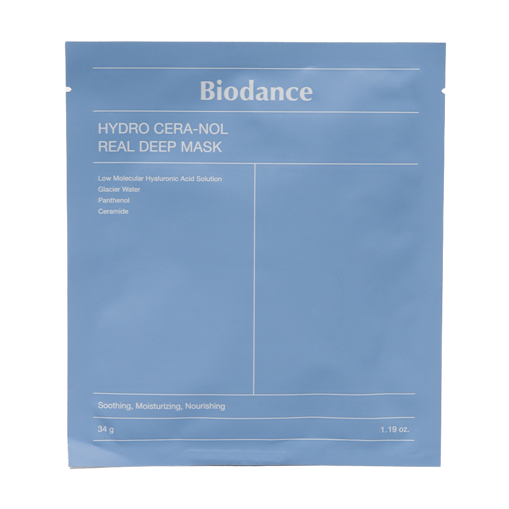 Гідрогелева маска для обличчя Biodance Hydro Cera-Nol Real Deep Sheet Mask з церамідами та пантенолом, 34 г